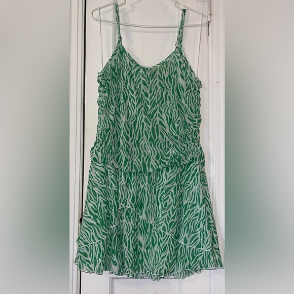 Green Zebra Print Dress - Picture 2 of 5